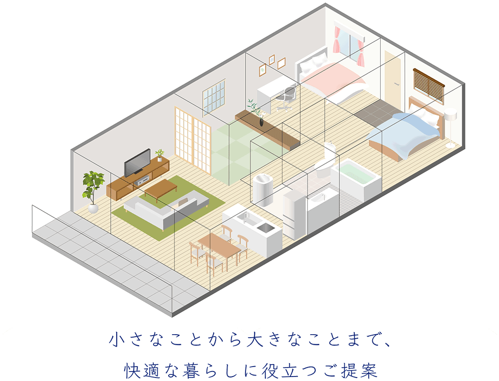 確かな工事とご提案で、住まいの悩みを解決します。